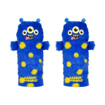 2PK Legami Plush Pencil Case Monster Theme Super Soft w/Zip Kids Stationery 3y+