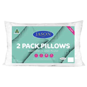2PK Jason Wonderful & Plush Washable Promo Pillows - White