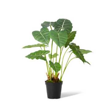 E Style 70cm Alocasia Frydek Potted Artificial Plant Decor - Green