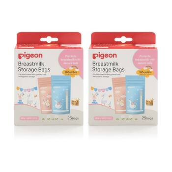 2x 25pc Pigeon Breastmilk Storage Bags Animals 180ml Secure Seal