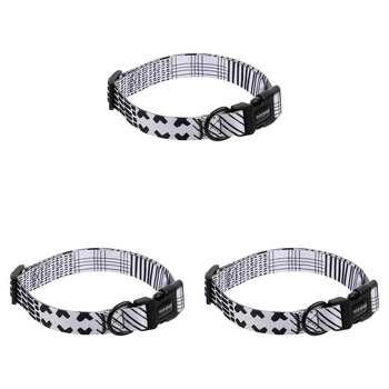 3PK Eco-Pup Dog Collar Large Monochrome Pattern Pet Dress Up