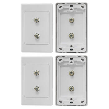2pk Wall Plate Twin F Type F Socket