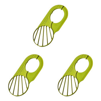 3PK Prepara Avocado Scooper Slicer Pit Remover Cool Multi-Tool 12cm Green