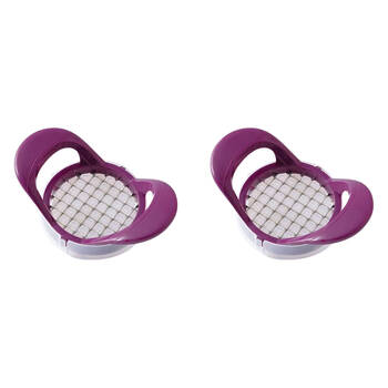 2PK Prepara Stainless Steel Onion Sharp Chopper Dicer Cuber 16.51cm Purple