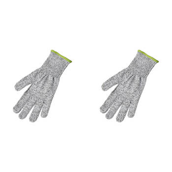 2PK Prepara Cut Resistant Kitchen Chef Butcher Glove Mitten Protection 23cm Grey