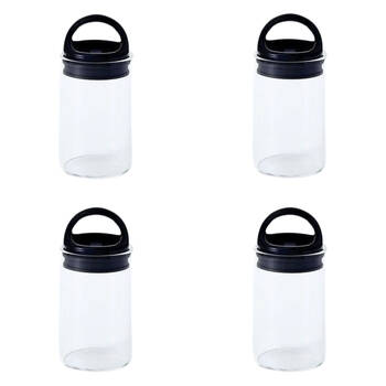 4PK Prepara Evak 177ml Mini Food Storage Container w/ Gloss Handle Small Black