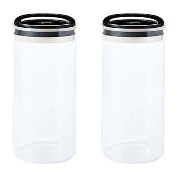 2PK Prepara Evak 2.2L Airtight Food Storage Container w/ Handle XL Black