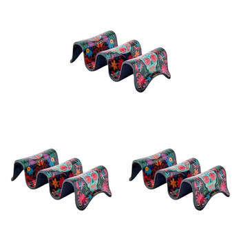 3PK Prepara Melamine Multiple Tortilla Taco Holder Stand Day of the Dead Ed 18cm