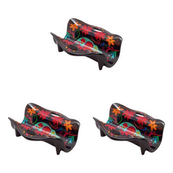 3PK Prepara Melamine Single Tortilla Taco Holder Stand Day of the Dead Edition 9cm