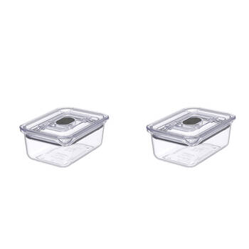 2PK Prepara LatchLok Click 460ml Rectangular Airtight Food Container 14cm