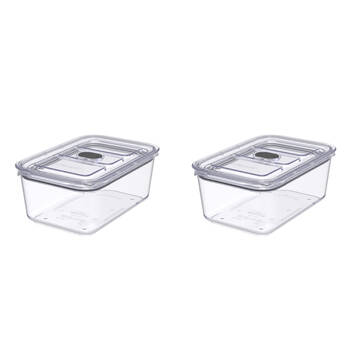 2PK Prepara LatchLok Click 1.5L Rectangular Airtight Food Container 20.35cm
