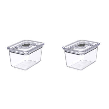 2PK Prepara LatchLok Click 600ml Rectangular Airtight Food Container 14cm