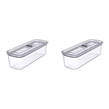 2PK Prepara LatchLok Click 1.4L Rectangular Airtight Food Container 33.3cm