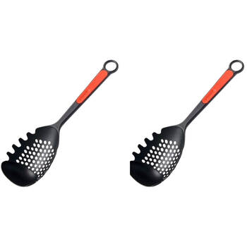 2PK Prepara Pasta Max Sauce Ladle Kitchen Server & Strainer 35.5cm Black