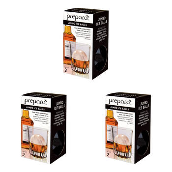 3x 2pc Prepara Jumbo Slow-Melting Cocktail Drink Ice Ball Sphere Mould 2.5in