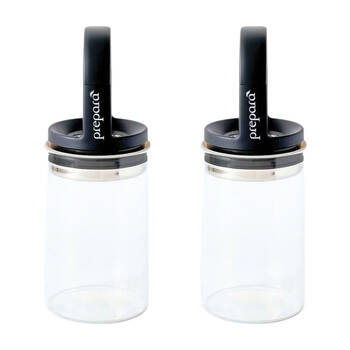 2PK Prepara Evak 709ml Mini Food Storage Container w/ Gloss Handle Medium Black