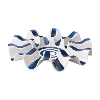 Prepara Taco Carousel Coastal Stripe Kitchenware Melamine - White/Blue