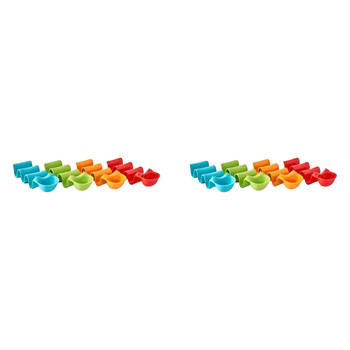 2x 4pc Prepara Kids 3-TacoPillar Holder Party Serving Tray Set 26cm
