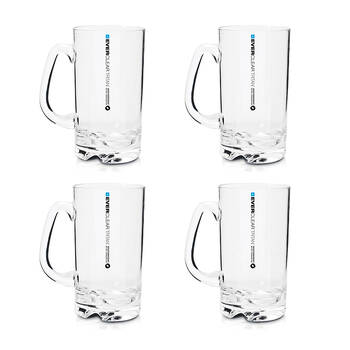 4pc Everclear Tritan Plastic Beer Mug Drinkware Set 530ml - Clear