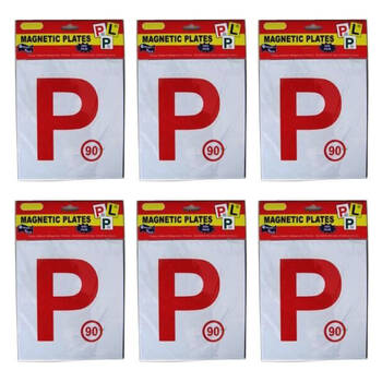 6PK Magnetic Car License Plate Letter P1 Vehicle Accessory Weather-Resist Red