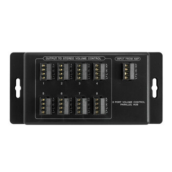 Pro2 Pro1257 8 Way Volume Control Parallel Speaker Hub - Wall Mountable & Small/Compact