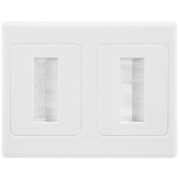 Dual Wall Plate Brush Wallplate Outlet Cover for Cable Lead Management/organiser