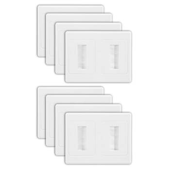 8PK Dual Wall Plate Brush Wallplate Outlet Cover for Cable Lead Organiser