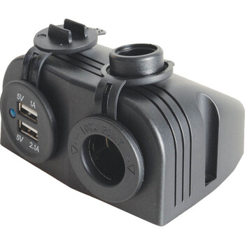 CIG SOCKET WITH DUAL USB PORTS PANEL/ SURFACE MOUNT