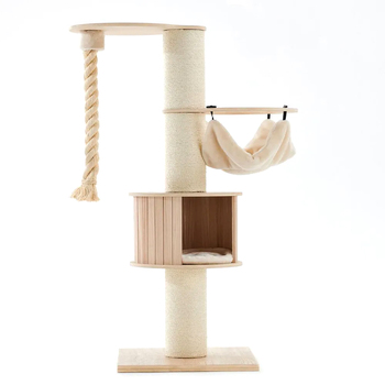 Petsbelle Solace Sleeping/Scratcher Cat Tree - White