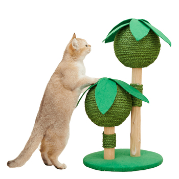 Petsbelle Bliss Solid Wood Sleeping/Scratcher Cat Tree - Green