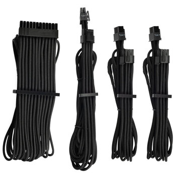 Corsair Type 4 Individually Sleeved 24 Pin/PCIe/CPU PSU Cables Starter Kit Black