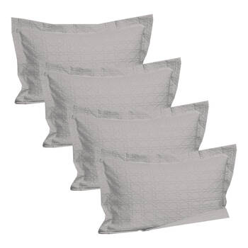 4PK Jason Commercial Villa Matelasse Pillow Sham 48x73cm Silver