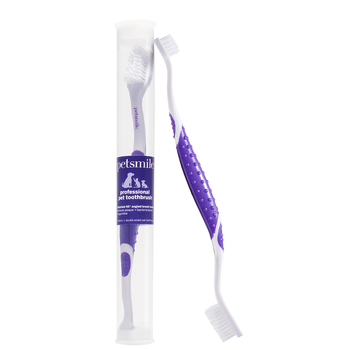 Petsmile Professional Patented 45° Dual-Ended Nylon Brush Head Pet Toothbrush