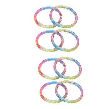 8PK Fumfings Novelty Glitter Bracelets 7cm