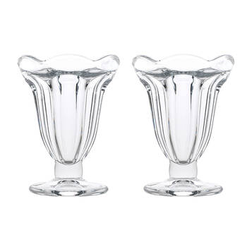 2x 4pc Porto Soda Lime Glass Dessert Sundae Cup 13cm/150ml - Clear