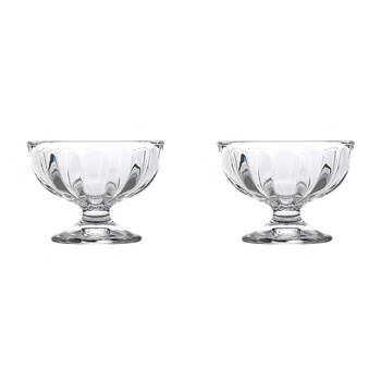 2x 4pc Port Soda Lime Glass Dessert Ice Cream Cup 12cm/130ml - Clear