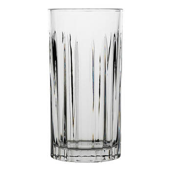 6pc Porto Peyton Soda Lime Glass Hi Ball Tumblers Set 350ml Clear
