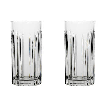 2x 6pc Porto Peyton Soda Lime Glass Hi Ball Tumblers Set 350ml Clear