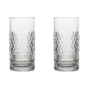 2x 6pc Porto Addison Soda Lime Glass Hi Ball Tumblers Set 350ml Clear