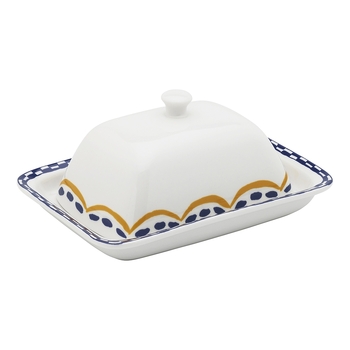 Porto Cucina 19.5cm Porcelain Butter Dish Storage w/ Lid Rectangle
