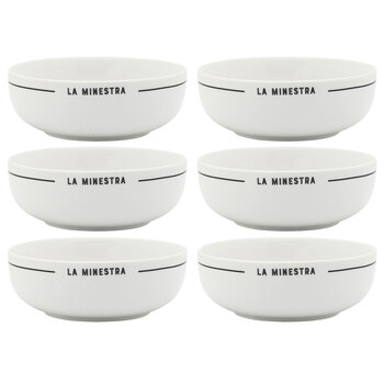 6PK Porto Osteria Porcelain 15cm Round Bowl Food Serving Dish - Nero