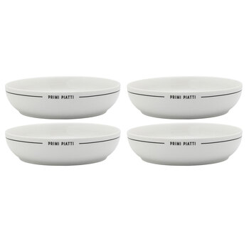4PK Porto Osteria Porcelain 21cm Dinner Bowl Food Serving Dish - Nero