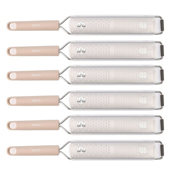 6PK Porto Zest Stainless Steel/Plastic 39cm Grater Kitchen Utensil
