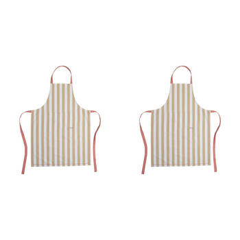 2PK Porto Lola Polycotton Chef Apron Home/Kitchen Cooking Almond