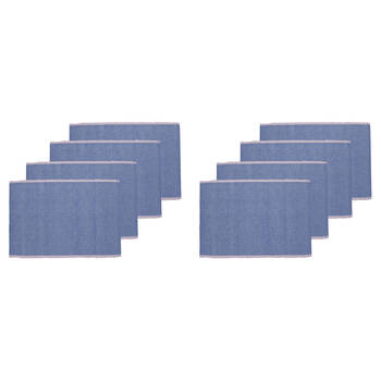 2x 4pc Porto Lola Polycotton Ribbed Placemats Set 33x45cm Lilac