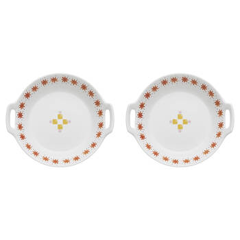 2PK Porto Fiesta Porcelain Shallow Serving Bowl 29.5cm - White