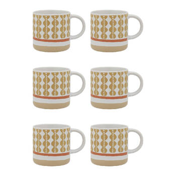 6PK Porto Vida Stoneware Drinking Mug w/ Handle 12cm/320ml - Papaya