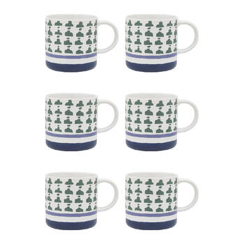 6PK Porto Vida Stoneware Drinking Mug w/ Handle 12cm/320ml - Cactus