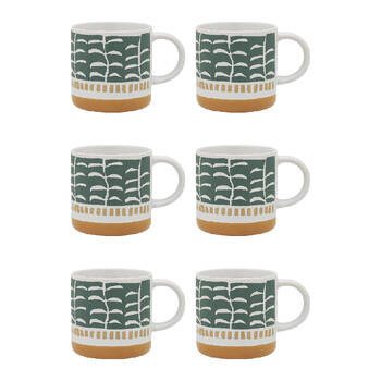 6PK Porto Vida Stoneware Drinking Mug w/ Handle 12cm/320ml - Jungle