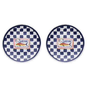 2PK Porto Cucina Porcelain Round Serving Platter 30cm Sardine